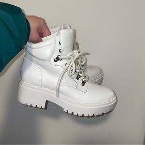 Women’s Marc Fisher White Combat Boots